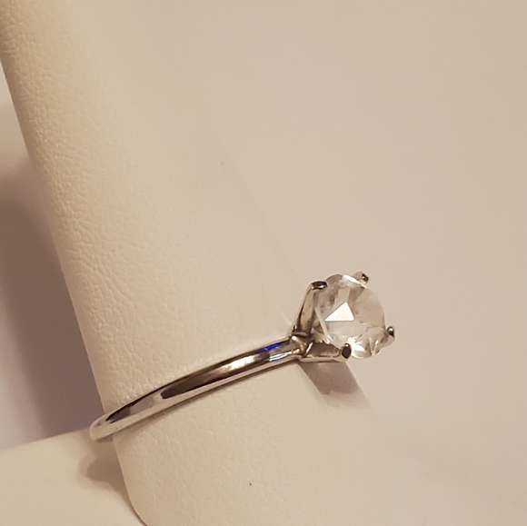Vintage Uncas Silver Solitaire Crystal Ring - Picture 9 of 13
